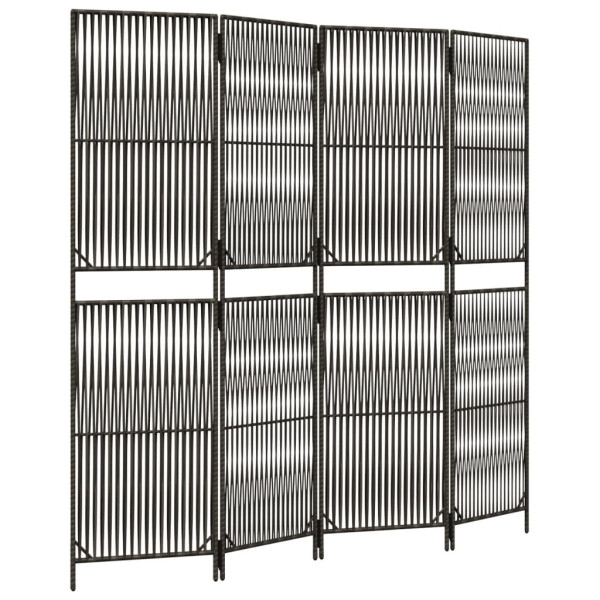 Parawan 4-panelowy szary polirattan 808451