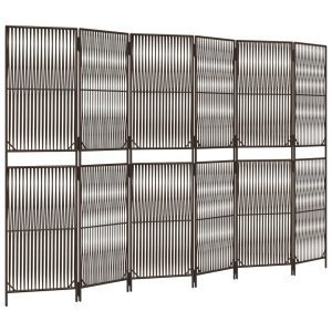Parawan 6-panelowy brązowy polirattan 808437 Parawan 6-panelowy brązowy polirattan 808437