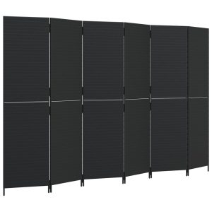 Parawan 6-panelowy czarny polirattan 808351 Parawan 6-panelowy czarny polirattan 808351