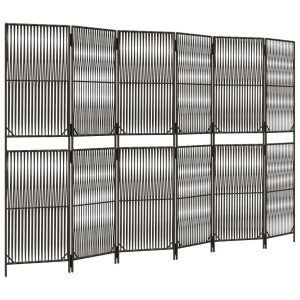 Parawan 6-panelowy szary polirattan 808304 Parawan 6-panelowy szary polirattan 808304