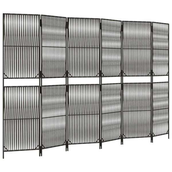 Parawan 6-panelowy szary polirattan 808304