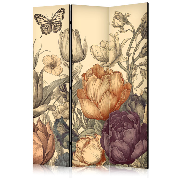 Parawan Akustyczny Tulipany w kremie 135x172cm 1094418