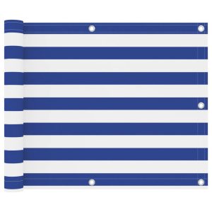Parawan Balkonowy Mata Balkonowa Osłona Balkon Biało-Niebieski 75×400 cm 952801 Parawan Balkonowy Mata Balkonowa Osłona Balkon Biało-Niebieski 75×400 cm 952801