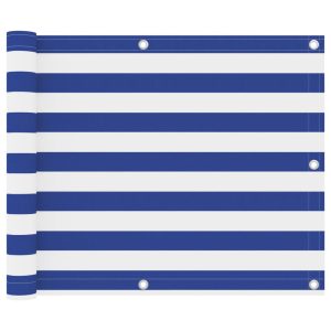 Parawan Balkonowy Mata Balkonowa Osłona Balkon Biało-Niebieski 75×500 cm 953011 Parawan Balkonowy Mata Balkonowa Osłona Balkon Biało-Niebieski 75×500 cm 953011