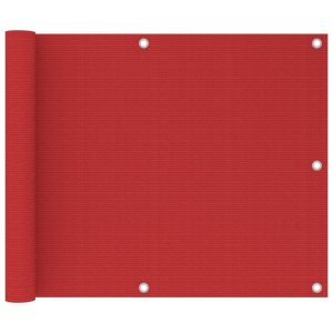 Parawan Balkonowy Mata Balkonowa Osłona Balkon Taras Czerwony 75×500 cm 953119