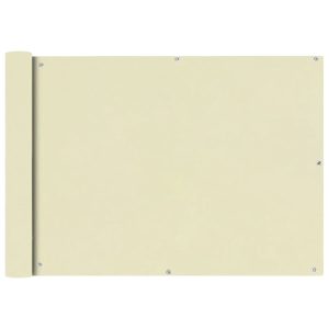 Parawan Balkonowy Mata Balkonowa Osłona Balkon Taras Kremowe 75×400 cm 953083