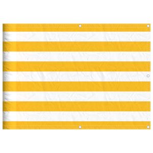 Parawan Balkonowy Mata Balkonowa Osłona Balkon Taras Żółto Biały 75×1000 cm 952749 Parawan Balkonowy Mata Balkonowa Osłona Balkon Taras Żółto Biały 75×1000 cm 952749