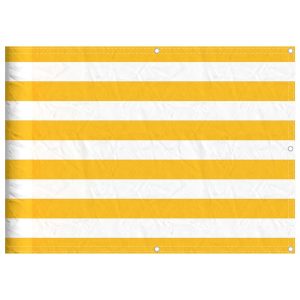 Parawan Balkonowy Mata Balkonowa Osłona Balkon Taras Żółto-Biały 75×800 cm 953024 Parawan Balkonowy Mata Balkonowa Osłona Balkon Taras Żółto-Biały 75×800 cm 953024