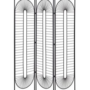 Parawan dekoracyjny metalowy 3 panele czarny 443407 Parawan dekoracyjny metalowy 3 panele czarny 443407