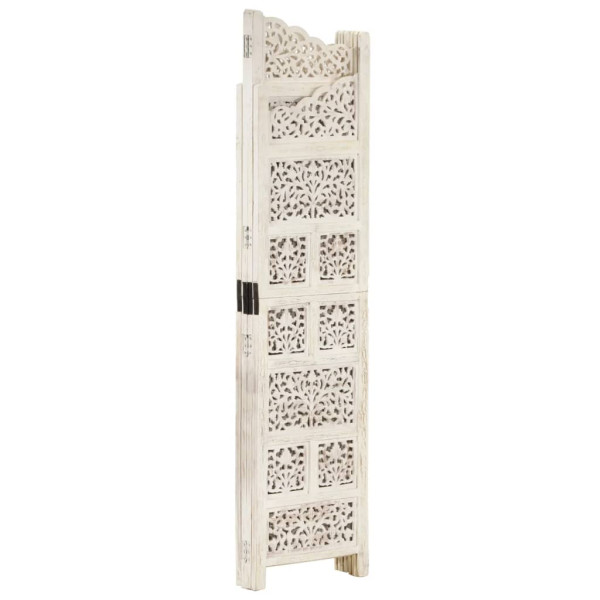 Parawan Drewniany Panelowy Panel Dekoracyjny Biały Przegroda 160x165 cm 808516