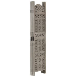 Parawan Drewniany Rzeźbiony Panelowy Panel Dekoracyjny Szary 160×165 cm 808525 Parawan Drewniany Rzeźbiony Panelowy Panel Dekoracyjny Szary 160×165 cm 808525