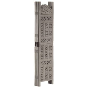 Parawan Drewniany Rzeźbiony Panelowy Panel Dekoracyjny Szary 200×165 cm 808472 Parawan Drewniany Rzeźbiony Panelowy Panel Dekoracyjny Szary 200×165 cm 808472
