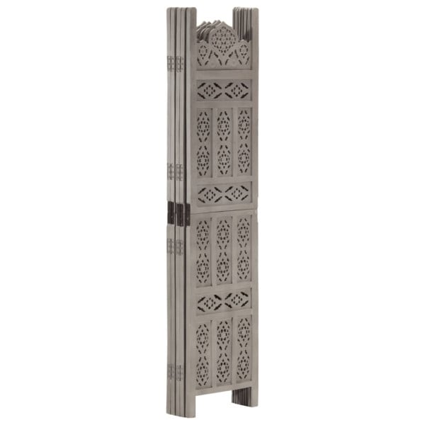 Parawan Drewniany Rzeźbiony Panelowy Panel Dekoracyjny Szary 200x165 cm 808472