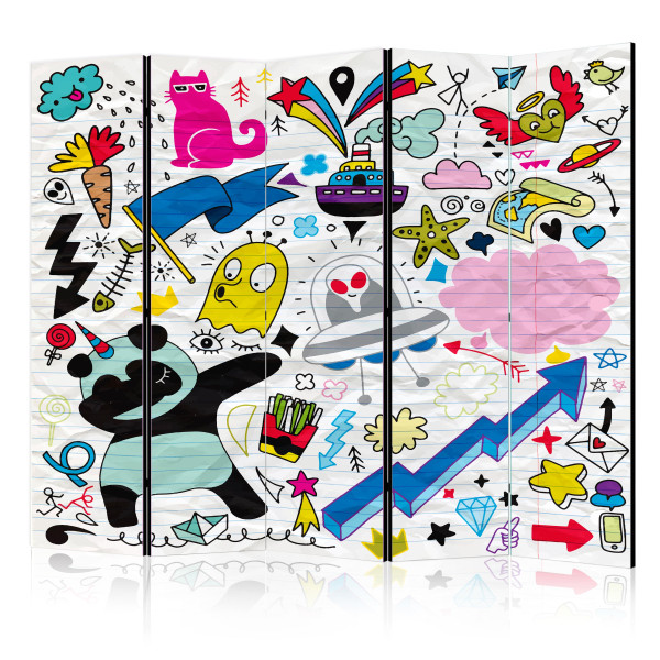Parawan dwustronny Dla dzieci 225 x 172 cm 1 szt 573909