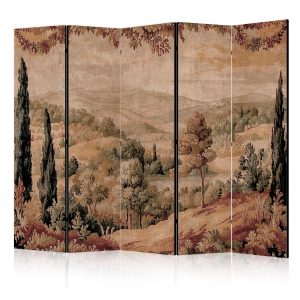 Parawan Dwustronny Krajobraz z cyprysami 225x172cm 1094106 Parawan Dwustronny Krajobraz z cyprysami 225x172cm 1094106