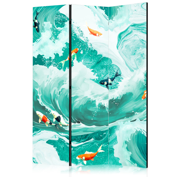 Parawan Dwustronny Rybki Koi Wśród Fal 135x172cm 1095450