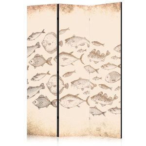 Parawan Dwustronny Szkic Ławicy Ryb 135x172cm 1095163 Parawan Dwustronny Szkic Ławicy Ryb 135x172cm 1095163