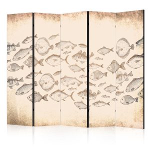 Parawan Dwustronny Szkic Ławicy Ryb 225x172cm 1095132 Parawan Dwustronny Szkic Ławicy Ryb 225x172cm 1095132