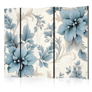 Parawan Dwustronny Turkusowe kwiaty 225x172cm 1094926 Parawan Dwustronny Turkusowe kwiaty 225x172cm 1094926