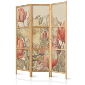 Parawan Japoński 3-panelowy Bukiet Z Tulipanami 135x172cm 1094602 Parawan Japoński 3-panelowy Bukiet Z Tulipanami 135x172cm 1094602
