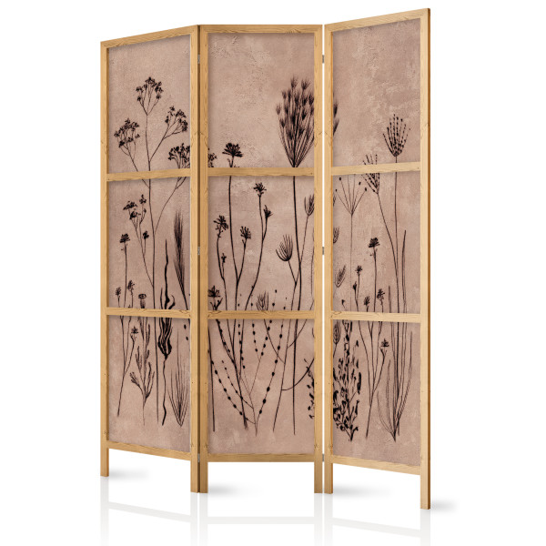 Parawan Japoński 3-panelowy Delikatne Polne Kwiaty 135x172cm 1095814