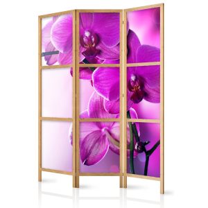 Parawan Japoński 3-panelowy Fioletowe Orchidee 135x172cm 1095786 Parawan Japoński 3-panelowy Fioletowe Orchidee 135x172cm 1095786
