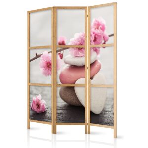 Parawan Japoński 3-panelowy Kamienie Miłości 135x172cm 1095781 Parawan Japoński 3-panelowy Kamienie Miłości 135x172cm 1095781