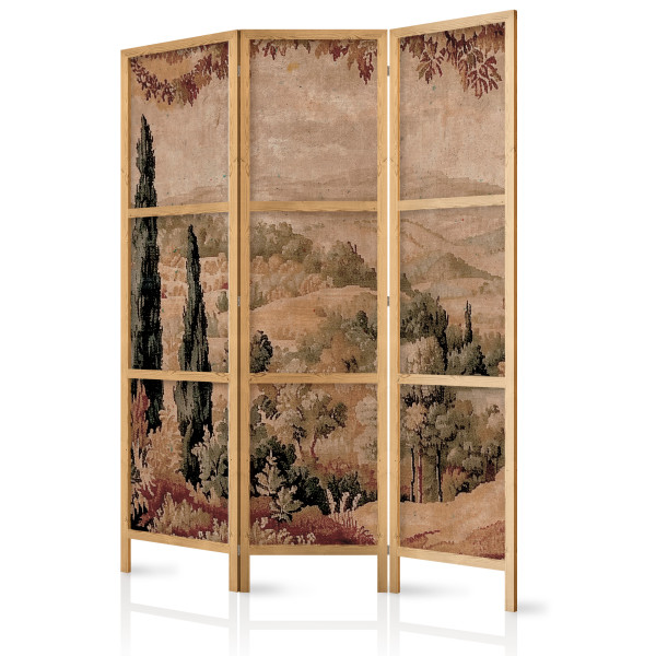 Parawan Japoński 3-panelowy Krajobraz Z Cyprysami 135x172cm 1095813