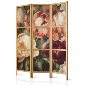 Parawan Japoński 3-panelowy Kwitnące Piwonie W Słońcu 135x172cm 1095762 Parawan Japoński 3-panelowy Kwitnące Piwonie W Słońcu 135x172cm 1095762