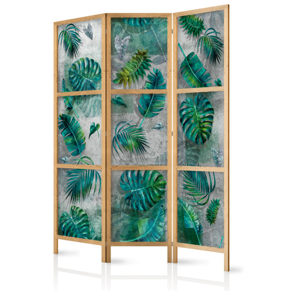 Parawan Japoński 3-panelowy Liście Na Betonie 135x172cm 1095709