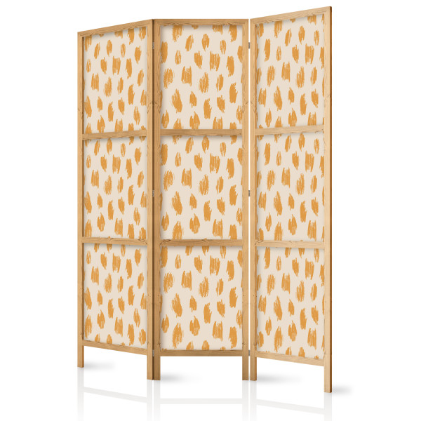 Parawan Japoński 3-panelowy Rysowany Wzór W Cętki I Kropki 135x172cm 1094387
