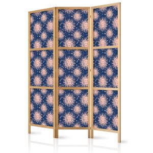 Parawan Japoński 3-panelowy Słoneczne Wzory 135x172cm 1094466 Parawan Japoński 3-panelowy Słoneczne Wzory 135x172cm 1094466