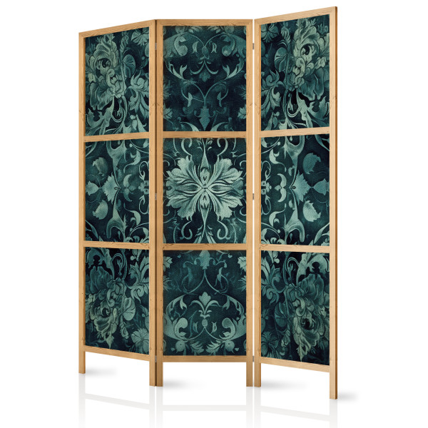 Parawan Japoński 3-panelowy Szmaragdowe Ornamenty 135x172cm 1094809