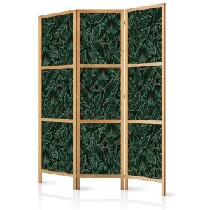 Parawan Japoński 3-panelowy Zielone Botaniczne Wzory 135x172cm 1094251 Parawan Japoński 3-panelowy Zielone Botaniczne Wzory 135x172cm 1094251