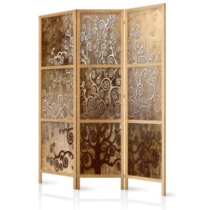 Parawan Japoński 3-panelowy Złote Esy-Floresy 135x172cm 1094483 Parawan Japoński 3-panelowy Złote Esy-Floresy 135x172cm 1094483