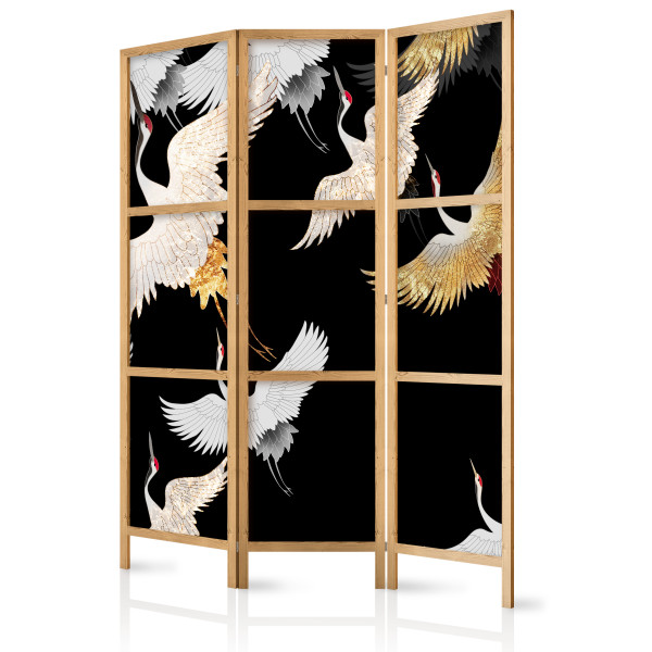 Parawan Japoński 3-panelowy Żurawie Nocą 135x172cm 1095359