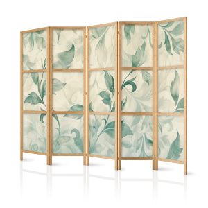 Parawan Japoński 5-panelowy Akwarelowy Motyw Botaniczny 225x172cm 1094340 Parawan Japoński 5-panelowy Akwarelowy Motyw Botaniczny 225x172cm 1094340