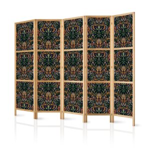 Parawan Japoński 5-panelowy Bogaty Wzór W Stylu Vintage 225x172cm 1095502 Parawan Japoński 5-panelowy Bogaty Wzór W Stylu Vintage 225x172cm 1095502