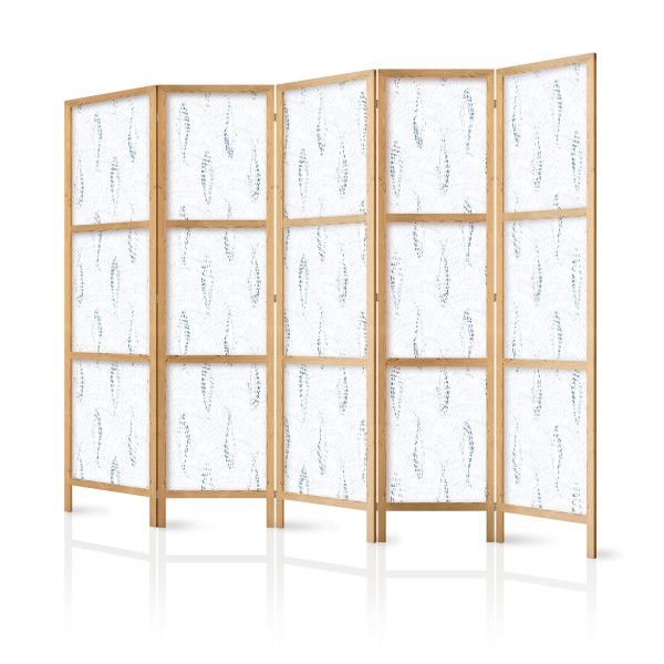 Parawan Japoński 5-panelowy Delikatne Błękitne Ryby 225x172cm 1094292