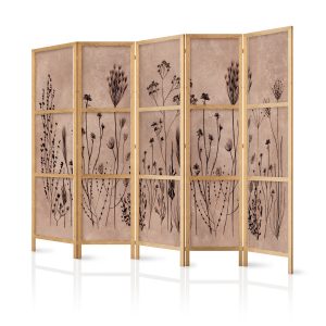 Parawan Japoński 5-panelowy Delikatne Polne Kwiaty 225x172cm 1095707 Parawan Japoński 5-panelowy Delikatne Polne Kwiaty 225x172cm 1095707