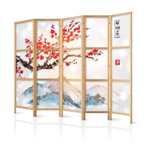 Parawan Japoński 5-panelowy Góra Fudżi 225x172cm 1095436 Parawan Japoński 5-panelowy Góra Fudżi 225x172cm 1095436