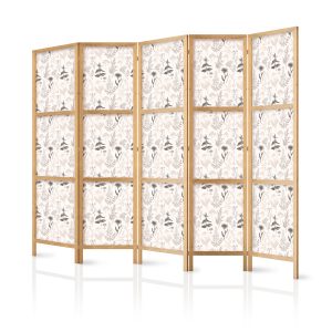 Parawan Japoński 5-panelowy Kwiaty I Zioła 225x172cm 1095682 Parawan Japoński 5-panelowy Kwiaty I Zioła 225x172cm 1095682