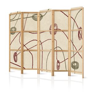 Parawan Japoński 5-panelowy Labirynt Z Koralików 225x172cm 1094684 Parawan Japoński 5-panelowy Labirynt Z Koralików 225x172cm 1094684