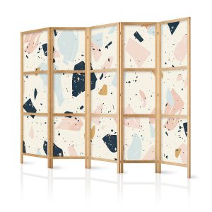 Parawan Japoński 5-panelowy Lastriko W Stonowanych Kolorach 225x172cm 1095463 Parawan Japoński 5-panelowy Lastriko W Stonowanych Kolorach 225x172cm 1095463