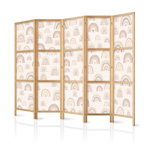 Parawan Japoński 5-panelowy Pastelowe Tęcze 225x172cm 1095532 Parawan Japoński 5-panelowy Pastelowe Tęcze 225x172cm 1095532