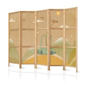 Parawan Japoński 5-panelowy Rozmarzona Podróżniczka 225x172cm 1094834 Parawan Japoński 5-panelowy Rozmarzona Podróżniczka 225x172cm 1094834