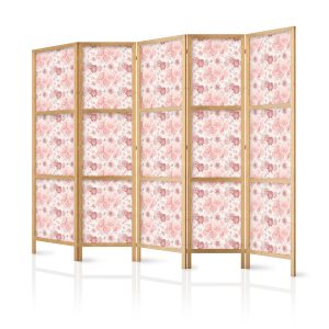 Parawan Japoński 5-panelowy Różowe Rozkwitanie 225x172cm 1095745 Parawan Japoński 5-panelowy Różowe Rozkwitanie 225x172cm 1095745