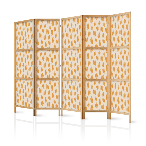 Parawan Japoński 5-panelowy Rysowany Wzór W Cętki I Kropki 225x172cm 1094667