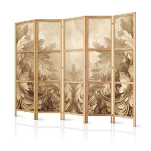 Parawan Japoński 5-panelowy Rzeźbione Ornamenty Barokowe 225x172cm 1095742