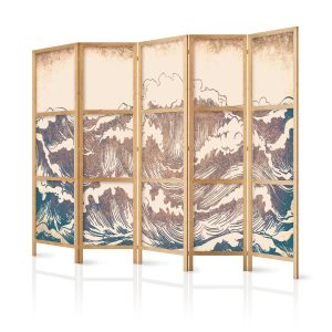 Parawan Japoński 5-panelowy Wzburzony Ocean 225x172cm 1095685 Parawan Japoński 5-panelowy Wzburzony Ocean 225x172cm 1095685